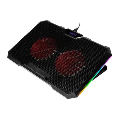 Base Para Notebook Mancer Harvey Dual Fan, RGB, Preto, MCR-HRY-RGB01