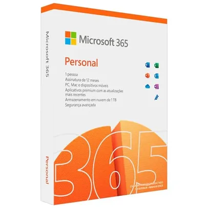 Microsoft Office 365 Personal com 1tb de Armazenamento na Nuvem - Apps para Computador e Smartphone