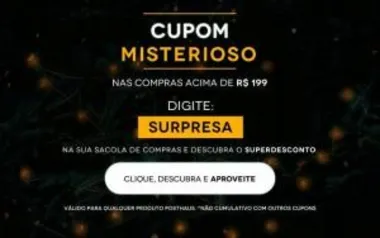 Cupom de R$ 25 em compras acima de R$199