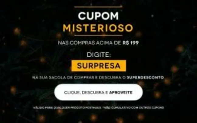 Cupom de R$ 25 em compras acima de R$199