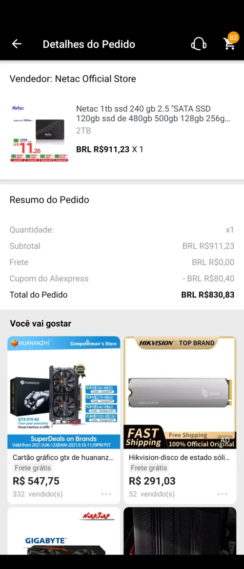 Imagem na descrição da promoção