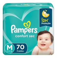 Fralda Pampers Confort Sec Super  Tamanho M Com 70 Unidades