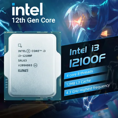 Processador Intel Core I3-12100F 3.3ghz 4núcleos/8threads 