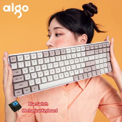 Teclado mecânico sem fio aigo hot swap 2.4 e bluetooth