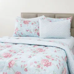 [R$33,29 AME SC] Enxoval Cama King Arabesque 7 Peças 100% Algodão - Casa e Conforto