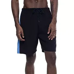 Bermuda Dry Fit Academia Treino Corrida Polo Marine (G, Preto com listra azul)