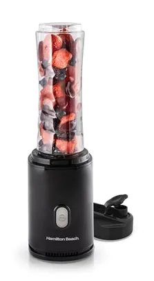 Liquidificador Individual Preto, Dois Copos, Personal Blender, 300W Hamilton Beach 127V