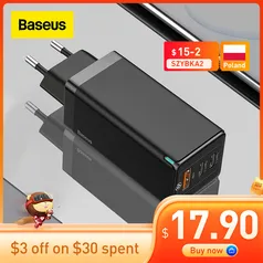 Baseus 65W GaN Charger Quick Charge 4.0 3.0 Type C PD USB Carregador