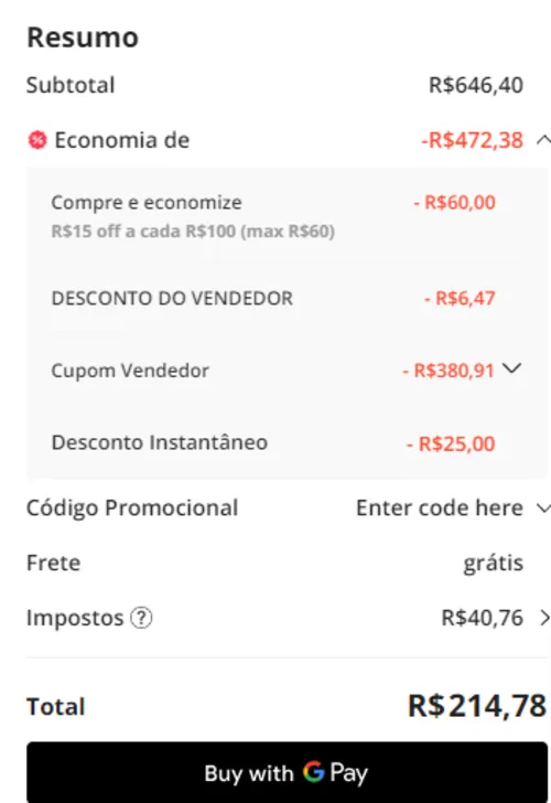 Imagem na descrição da promoção