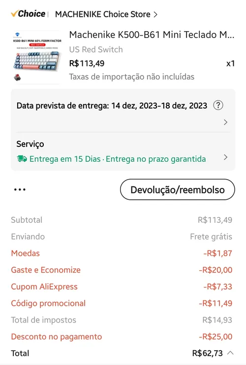 Imagem na descrição da promoção