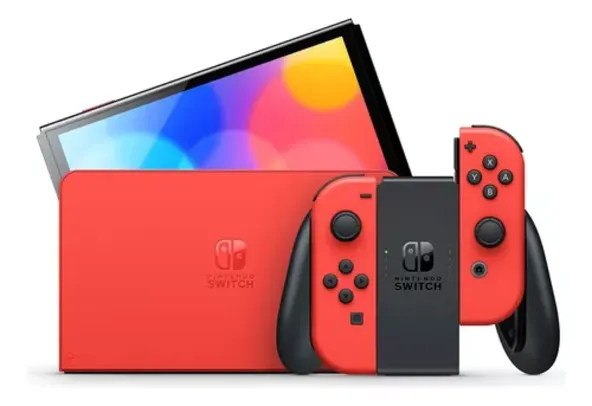 Console Nintendo Switch Oled 64gb Edição Mario Vermelho