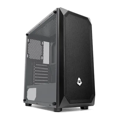 GABINETE GAMER MANCER ULTRAFLOW MESH LATERAL VIDRO TEMP PRETO | R$240