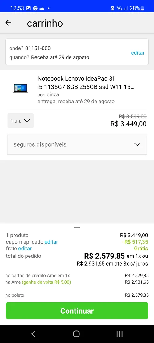 Imagem na descrição da promoção