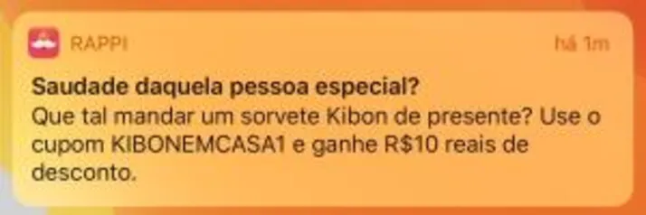 R$ 10,00 desconto produtos Kibon