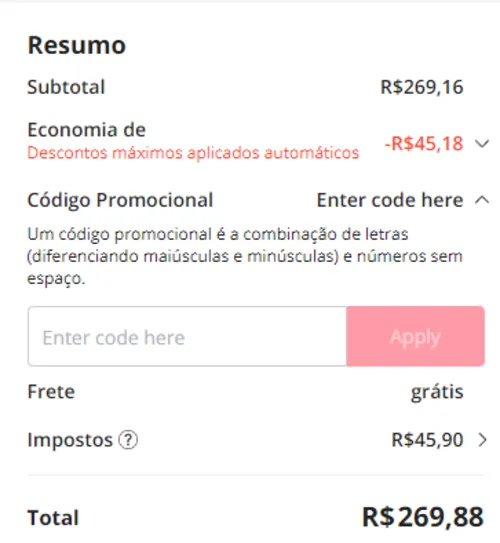 Imagem na descrição da promoção