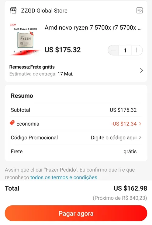 Imagem na descrição da promoção