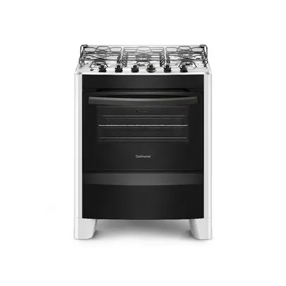 [AME R$ 860 ] Fogão de Piso Continental FC5CB 5 Bocas Automático Branco com Mesa Compartimentada