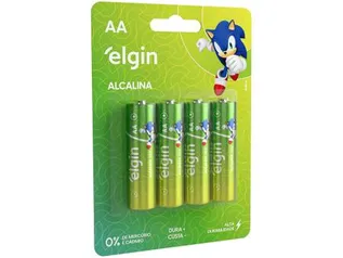 (Cliente Ouro) Pilha Alcalina AA Elgin 1,5V 4 Unidades