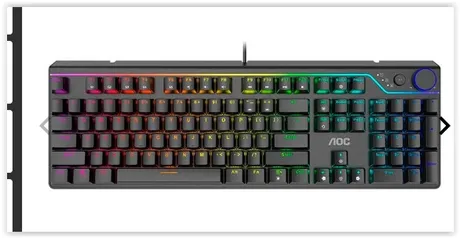 Teclado Mecanico AOC GK530, RGB, ANSI, Switch Vermelho, Preto, GK530BR/FG