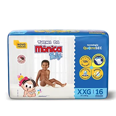 [Leve 4 Pague -]Fralda Turma da Mônica Baby Jumbo XXG 16 Unidades