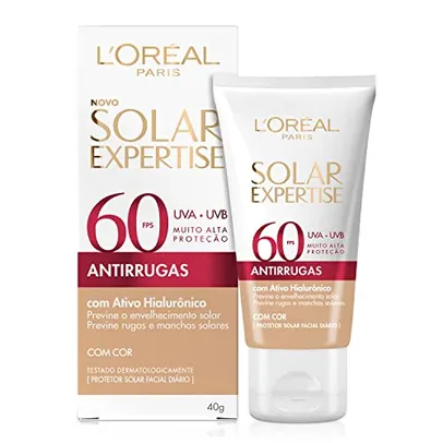 [REC] Protetor Solar Facial L'Oréal Paris Solar Expertise Antirrugas Fps 60 Com Cor 40G