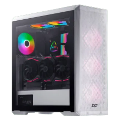 Gabinete Gamer XPG Defender, Mid Tower, Vidro Temperado, White, E-ATX, Sem Fonte, Com 3 Fans, DEFENDER WHCWW