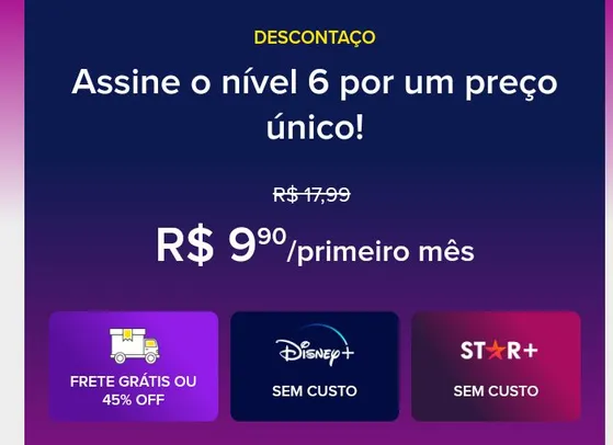 Assinatura Mercado Livre Nível 6 | R$9,90 no primeiro mês