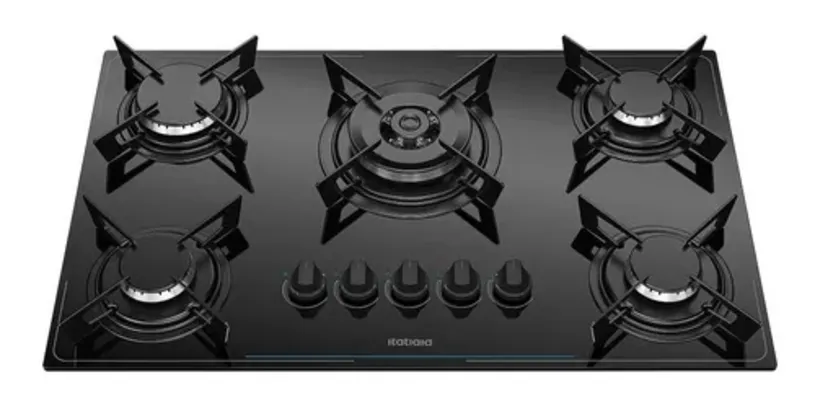 Fogão cooktop gás Itatiaia Midi Pop Art 5 Bocas tripla chama preto 110V/220V