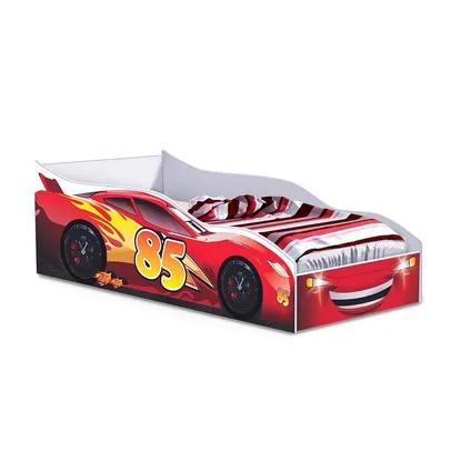 [FG SP] Cama Infantil Branco com Vermelho Carro Gabrielli Móveis