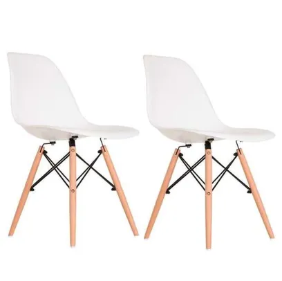 Conjunto Com 2 Cadeiras Charles Eames I Branco