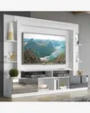 Imagem do produto Rack C/ Painel e Suporte Tv 65 Portas C/ Espelho Oslo Multimóveis Branco/Tenerife