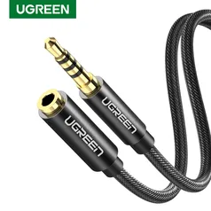 UGREEN 3.5mm Masculino para Feminino Stereo Adaptador De Áudio | R$30