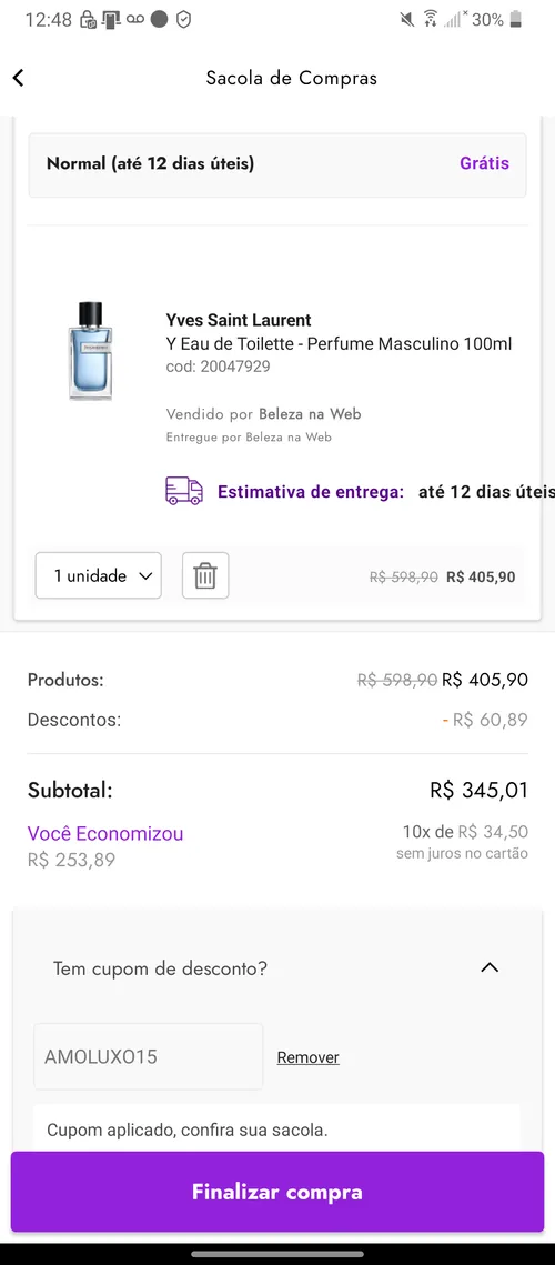 Imagem na descrição da promoção