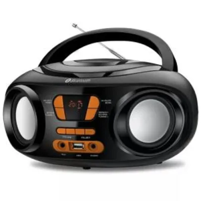 Rádio Portátil Mondial Boom Box BX-19 Rádio FM Bluetooth e Entrada USB Preto/Laranja – Bivolt