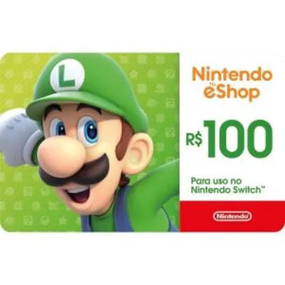 [CC SUB] Gift Card Digital Nintendo R$ 100 - R$ 90