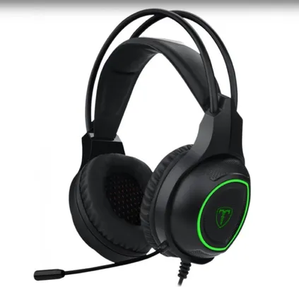 Headset Gamer T-Dagger Atlas, 2x3,5mm + USB, Black e Green, T-RGH201