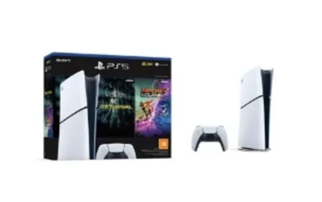 Console PlayStation 5 Slim, Edição Digital, Branco + 2 Jogos - 1000038914