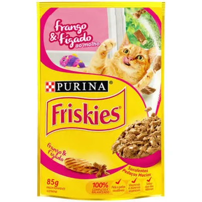 Ração Nestlé Purina Friskies Sachê Frango e Fígado ao Molho para Gatos R$2
