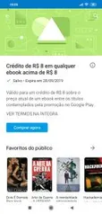 [usuários selecionados] R$8,00 OFF em qualquer eBook acima de R$8 na Play Store