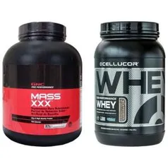 [Netshoes] KIT WHEY COR-PERFORMANCE 2 LBS - CELLUCOR + MASS XXX 2,67 KG - GNC por R$153