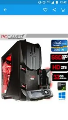 Computador Top Gamer Intel i9 7900x, GTX 1080TI 11GB, 32GB Ram, SSD 500GB, HD2TB