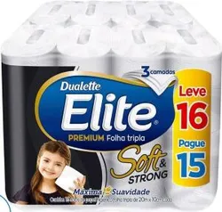 [C. OURO] Papel Higiênico Folha Tripla Elite Soft & Strong - 16 rolos (Leia descrição)| R$11