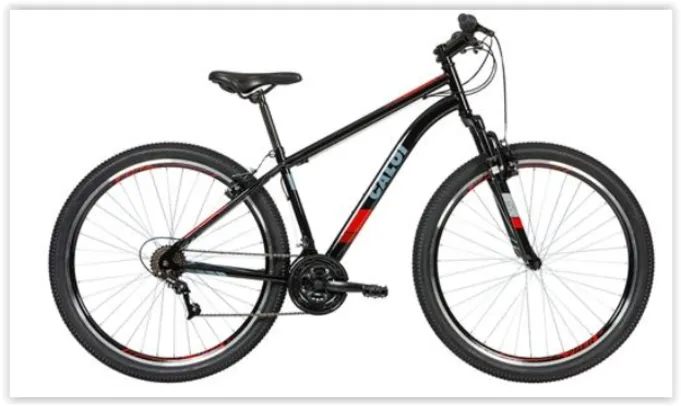 Bicicleta Caloi Two Niner Aro 29 com Freio V-brake, 21 Marchas, Quadro 17” - Preta | R$ 899