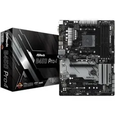 Placa-Mãe ASRock B450 Pro4, AMD AM4, ATX, DDR4 | R$ 750