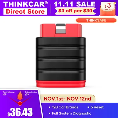 Thinkcar thinksafe obd2 leitor de código de erro para carro bluetooth 