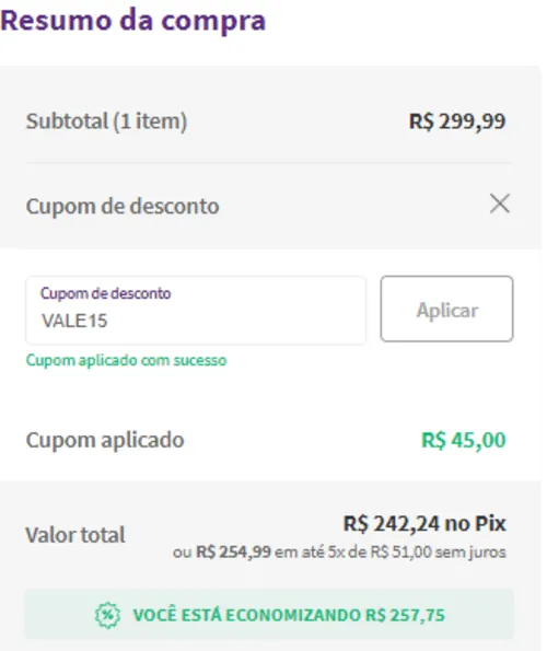 Imagem na descrição da promoção