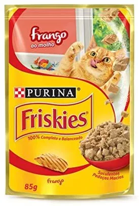 (PRIME) Nestlé Purina Friskies Ração Úmida Para Gatos Adultos Frango Ao Molho 85g | R$0,8