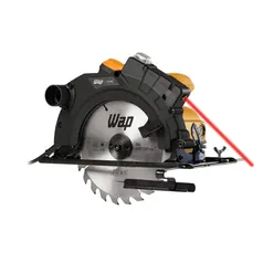 WAP Serra Circular Elétrica Manual 1500W 5700 Rpm Esc 1500 Com Guia Laser Segurança Safe System E Disco De Corte 185Mm Para Cortar Madeira 220V