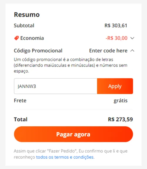 Imagem na descrição da promoção