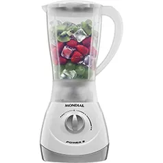 Liquidificador Mondial Power Branco/Cinza 350W de Potência 2 Velocidades 1,5L